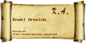 Knebl Arnolda névjegykártya